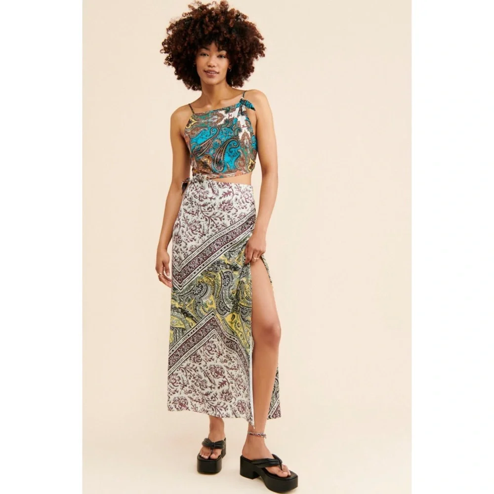 Free People Ingrid Midi Dress in Daylight Combo